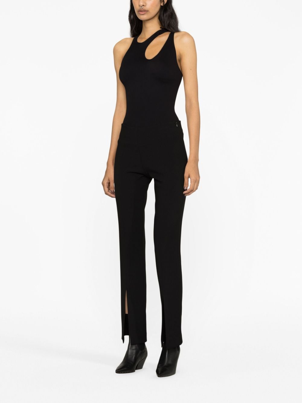 Shop Andreädamo Cut-out Tank Top In Black