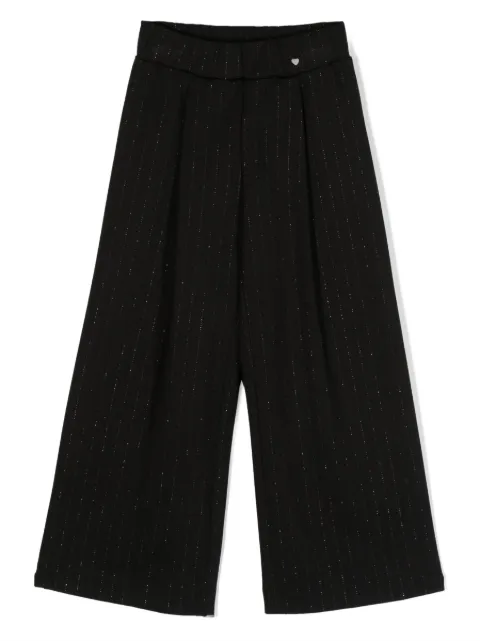 Monnalisa glitter-detail palazzo trousers