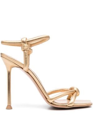 Metallic sandals online heels