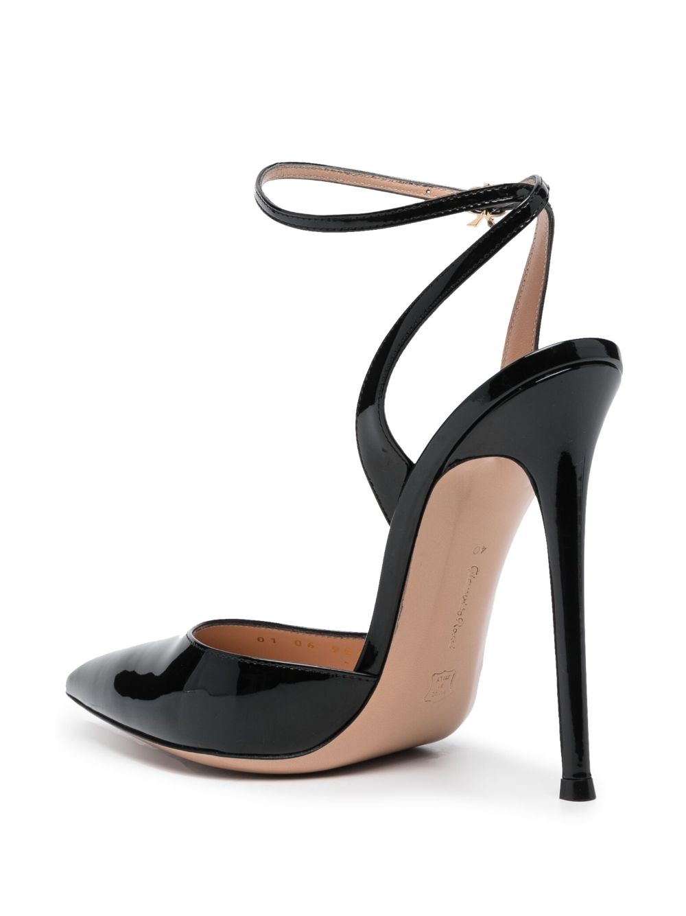 Shop Gianvito Rossi 130mm Patent Pointed Sandals In Black