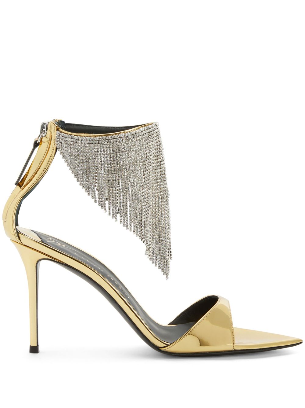 Giuseppe Zanotti Intriigo 90mm Crystal Fringe Sandals Gold Farfetch 1842