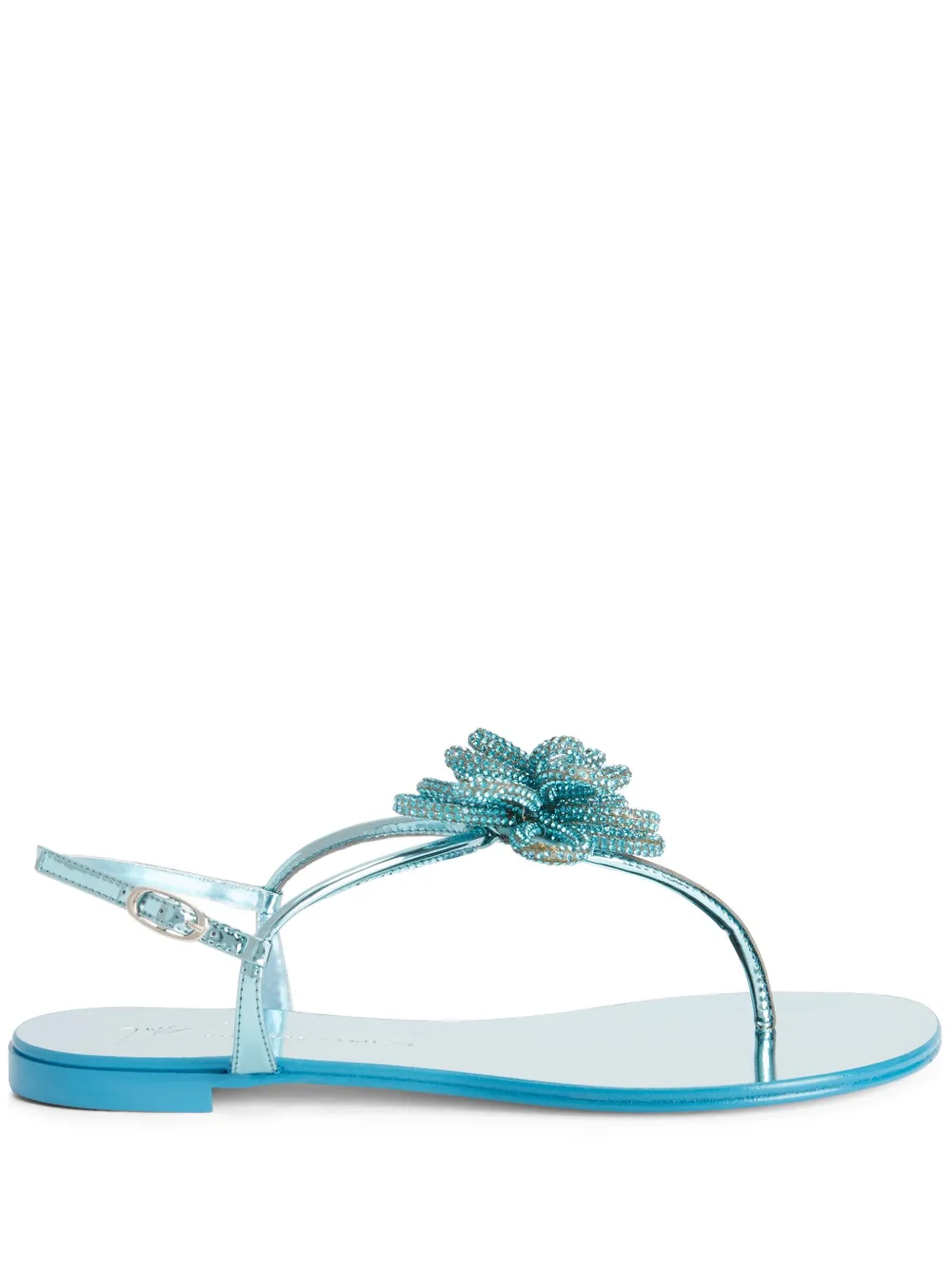 Shop Giuseppe Zanotti Tilly Flat Sandals In Blue