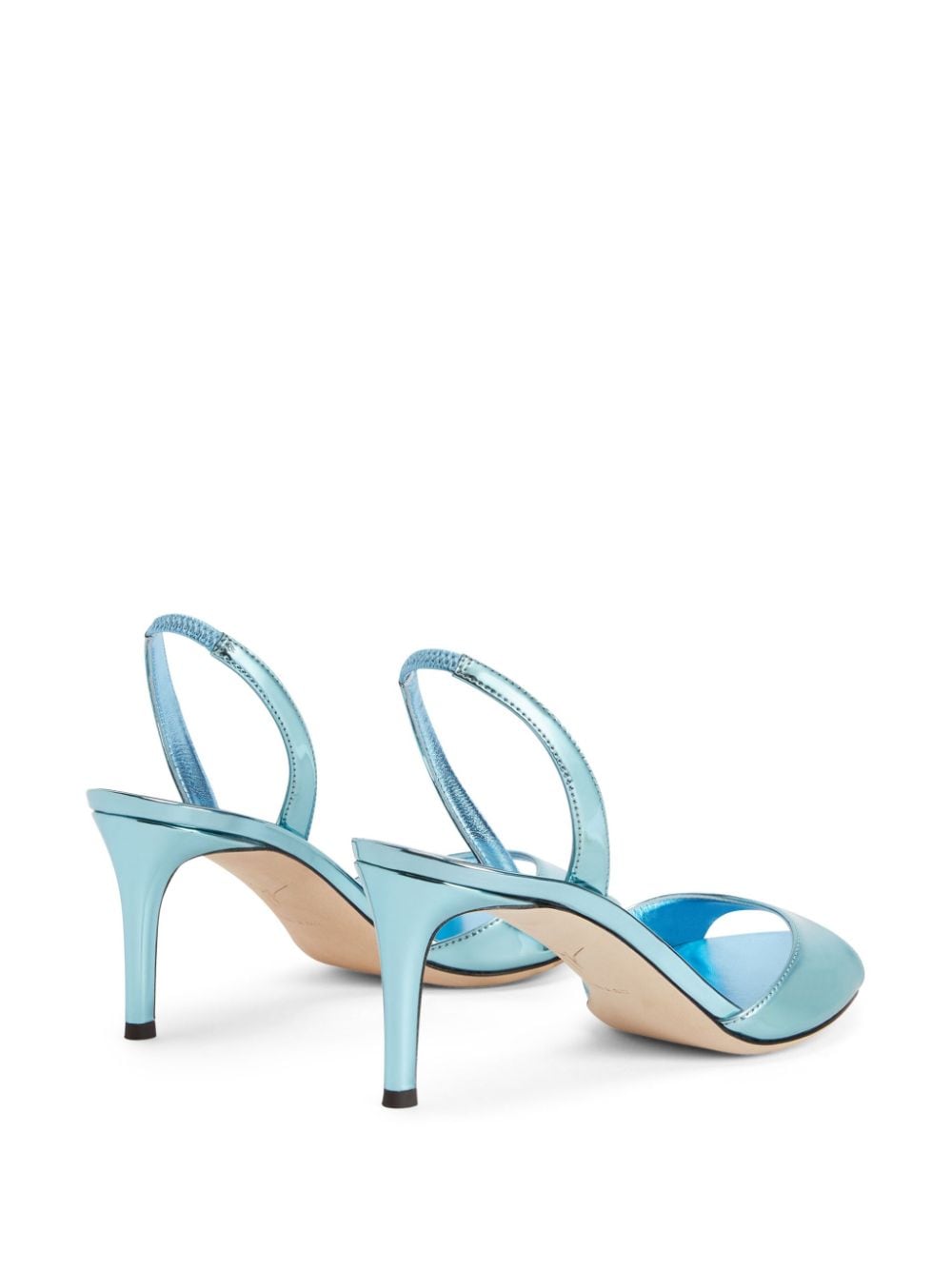 Shop Giuseppe Zanotti Lilibeth 70mm Slingback Leather Sandals In Blue