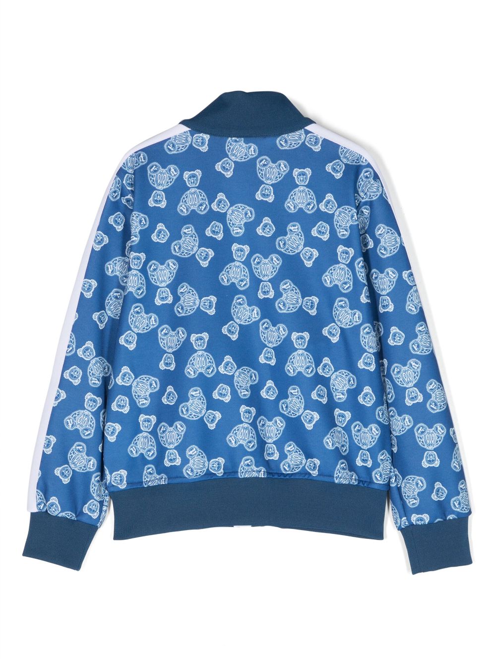Shop Palm Angels Bear-motif Zip-up Sweatshirt In Blue