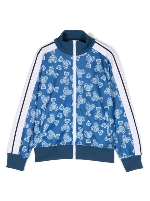 Palm Angels Kids Teddy Bear-print striped track jacket