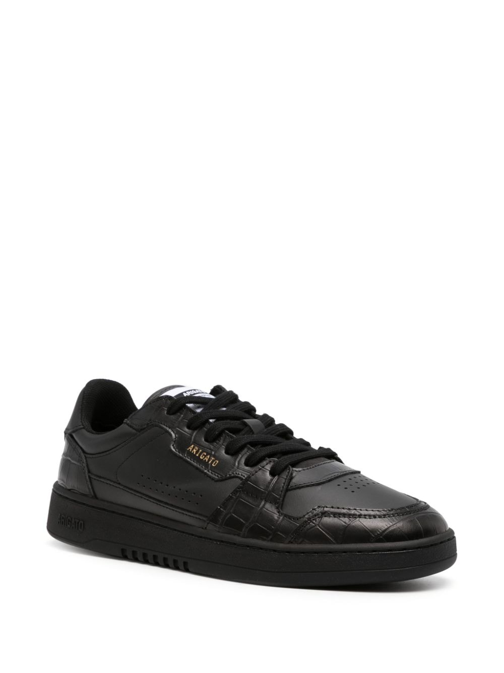 Shop Axel Arigato Crocodile-effect Leather Sneakers In Black