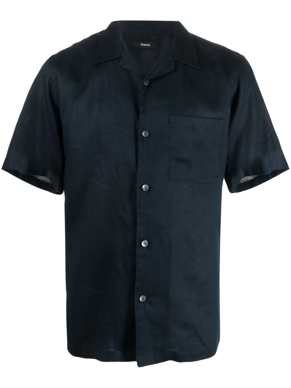 THEORY LINEN SHORT-SLEEVE SHIRT