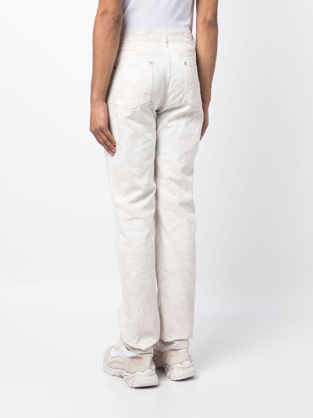 Shop Maison Margiela Bleached-wash Slim-cut Jeans In White