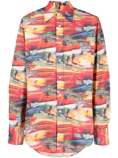 ERL Sunset-print cotton shirt
