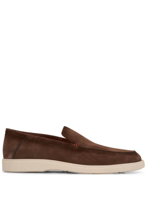 Santoni almond-toe suede loafers