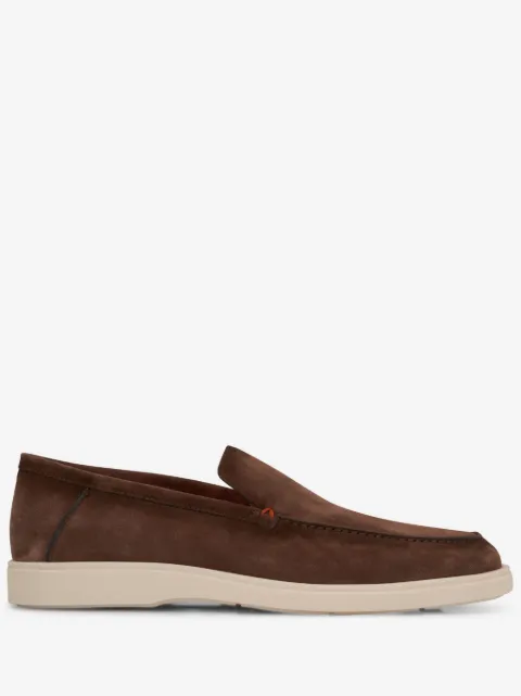 Santoni almond-toe suede loafers