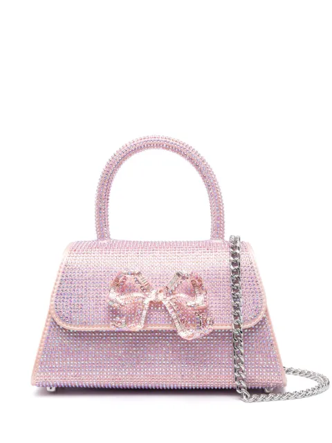 Self-Portrait bow-detailing crystal-embellished bag