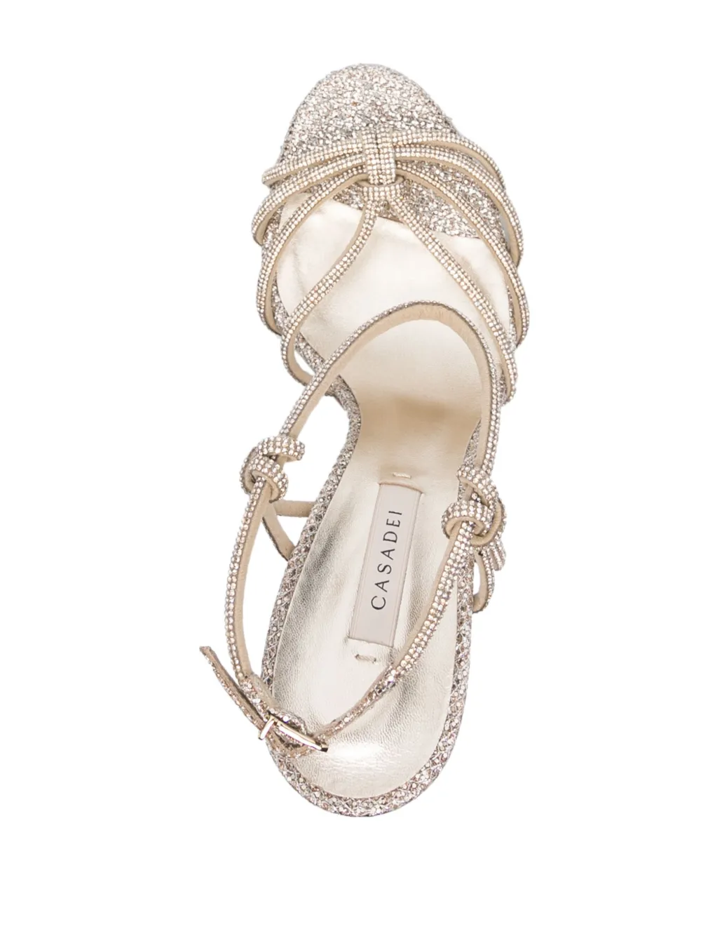 Casadei Blade C+c 100mm Sandals In Gold