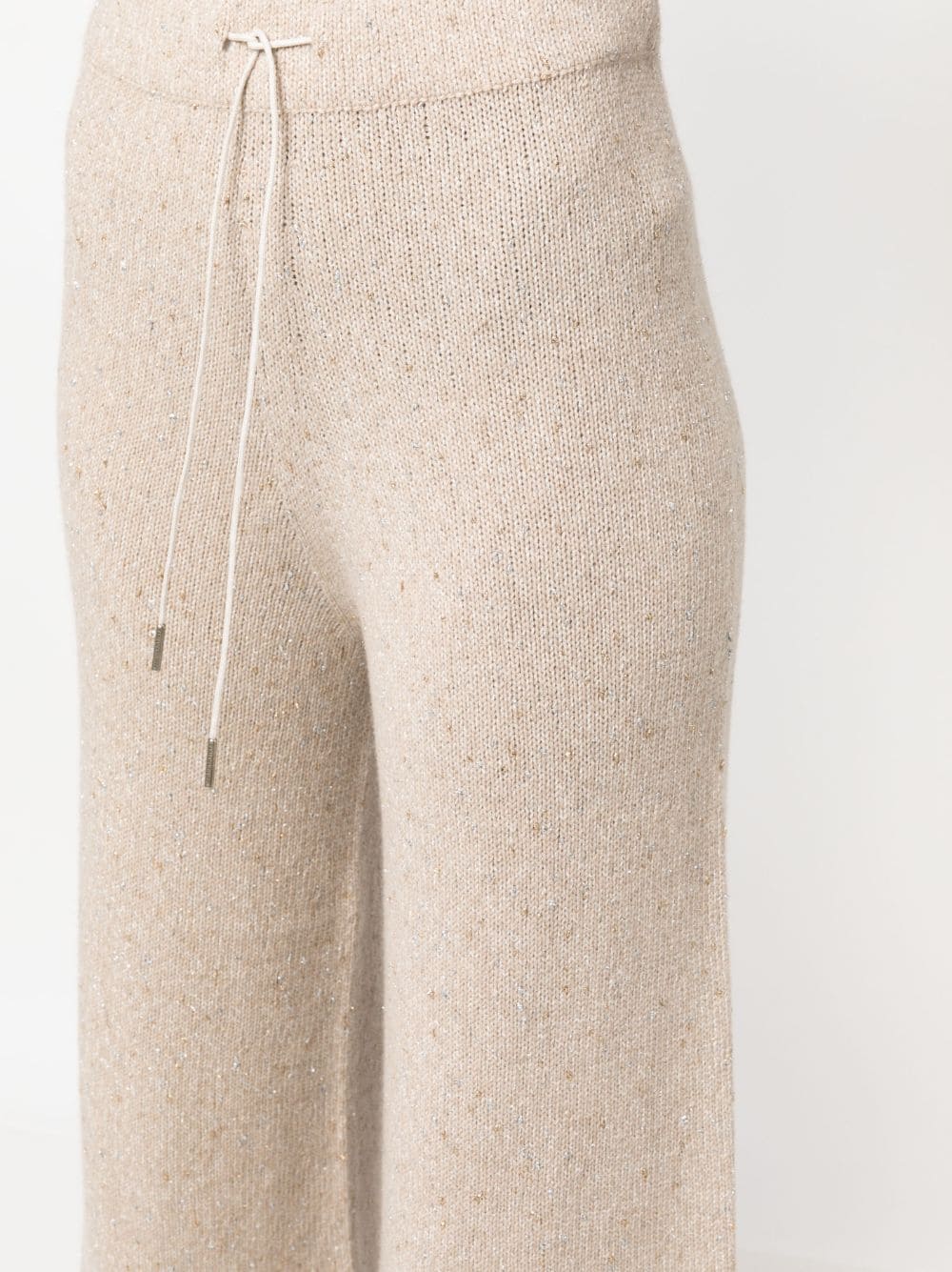 Shop Fabiana Filippi Cropped Knitted Trousers In Neutrals