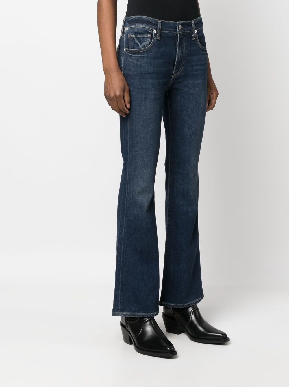 Shop Citizens Of Humanity Mid-rise Flared Jeans In Blue
