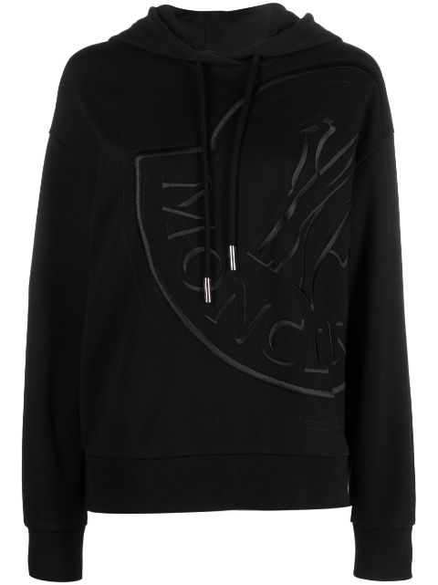 Moncler logo-embroidered cotton-blend hoodie