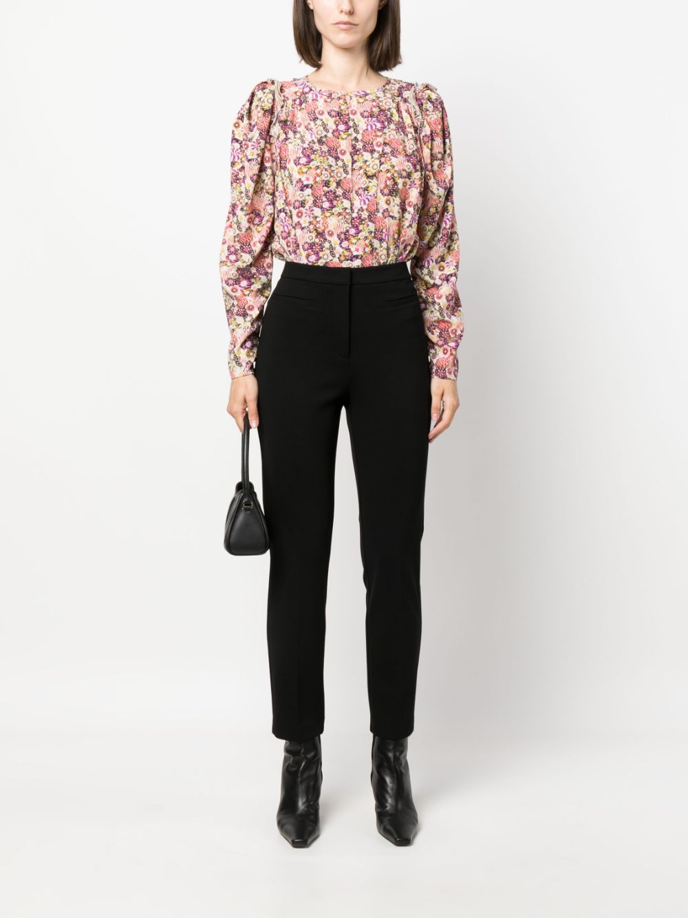 PINKO high-waisted tapered-leg trousers - Zwart