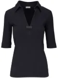 Brunello Cucinelli V-neck half-sleeves top - Black