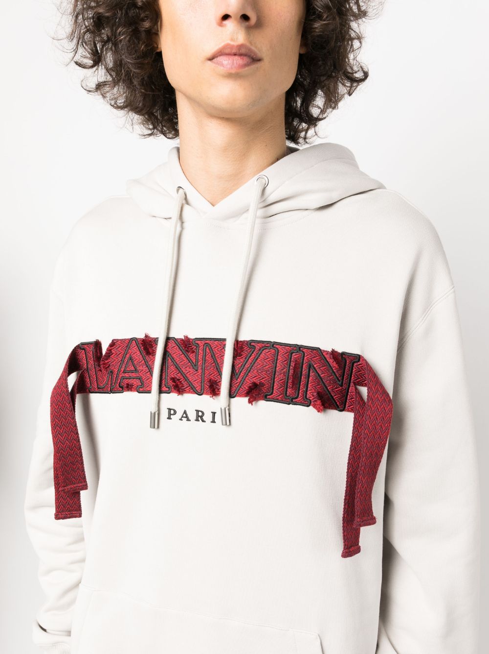 Lanvin oversized logo-applique hoodie Men