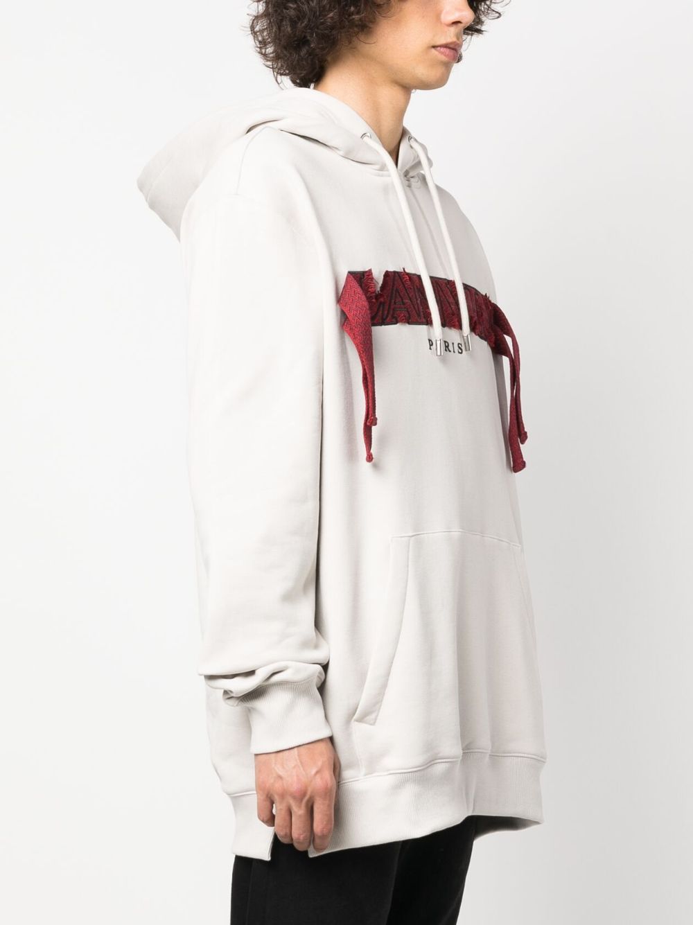 Lanvin oversized logo-applique hoodie Men