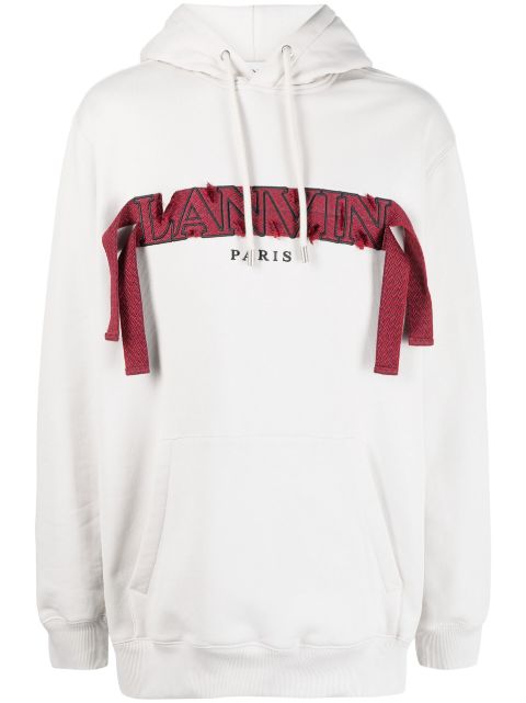 Lanvin oversized logo-applique hoodie Men