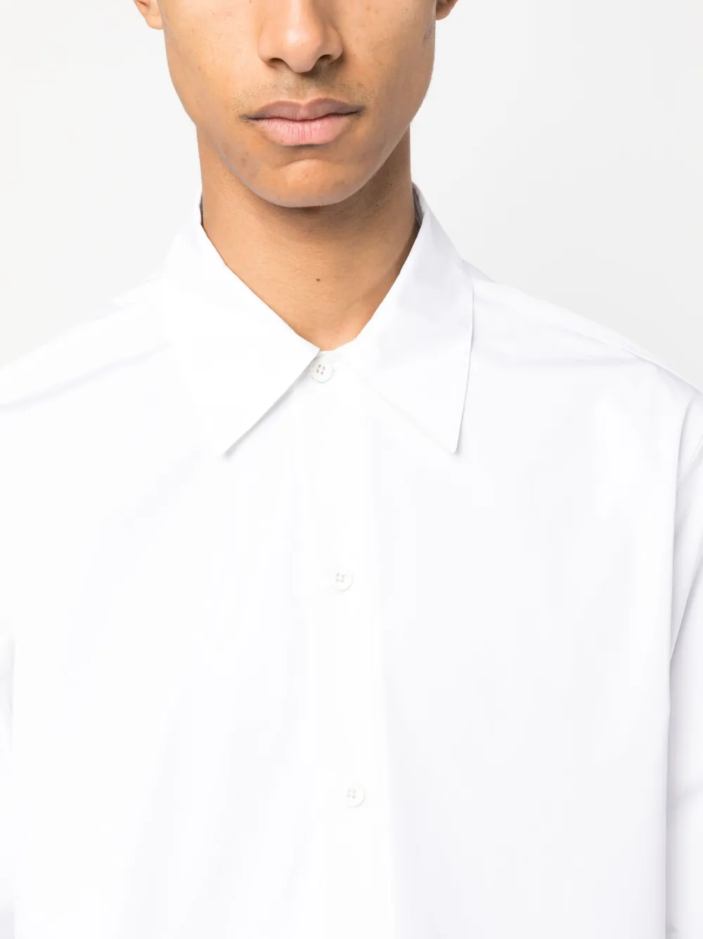 pointed-collar organic-cotton shirt