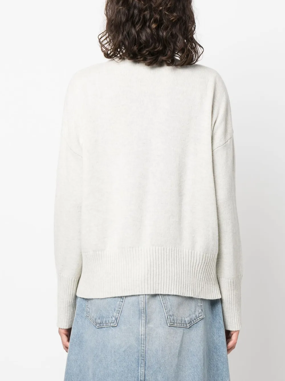 Roberto Collina V-neck Merino-cashmere Cardigan In 18 Grigio