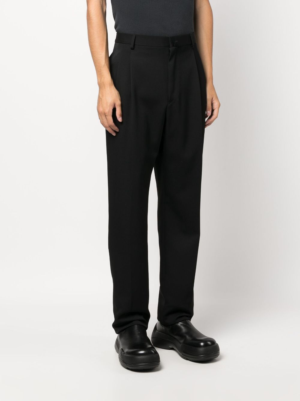 Lanvin straight-leg pleated wool trousers Men