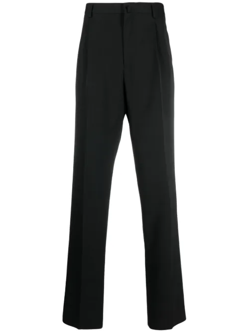 Pantalon droit plissé en laine - Lanvin - Modalova