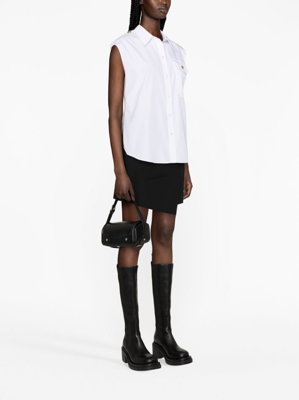 Alexander McQueen Military-pocket sleeveless shirt Women