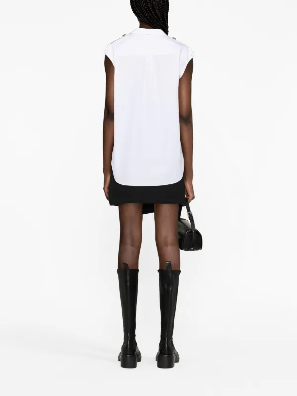 Alexander McQueen ミリタリーポケット ノースリーブシャツ | ホワイト 