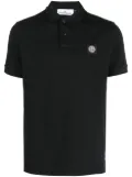 Stone Island Compass logo-embroidered cotton polo shirt - Black