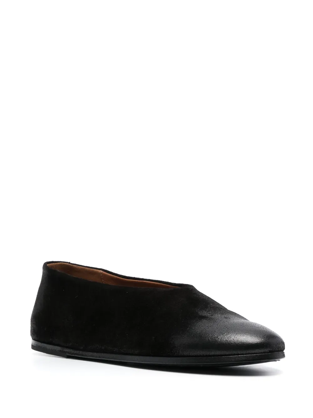 Marsèll round-toe leather ballerinas - Zwart