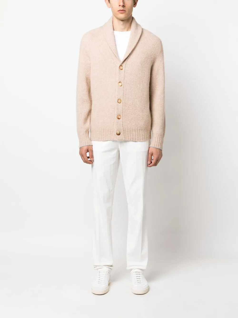 Brunello Cucinelli shawl-lapel button-up cardigan - Beige
