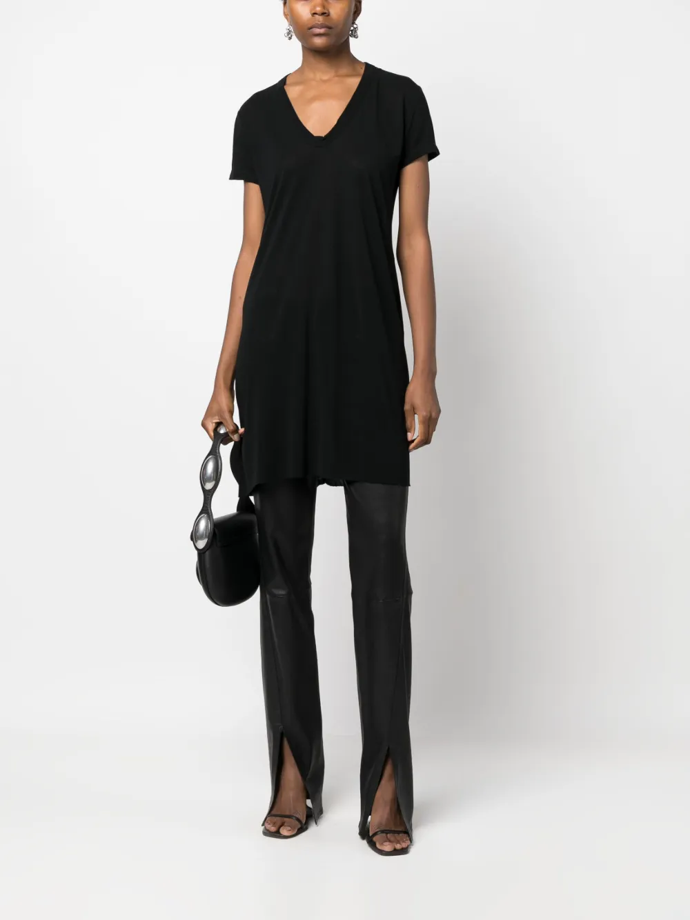 Rick Owens scoop-neck long-length T-shirt - Zwart