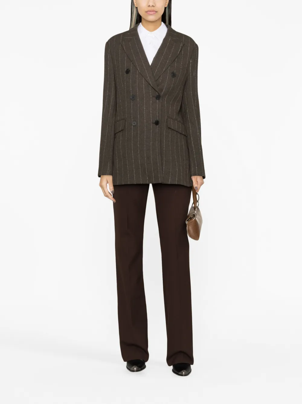 REMAIN Blazer met krijtstreep - Bruin