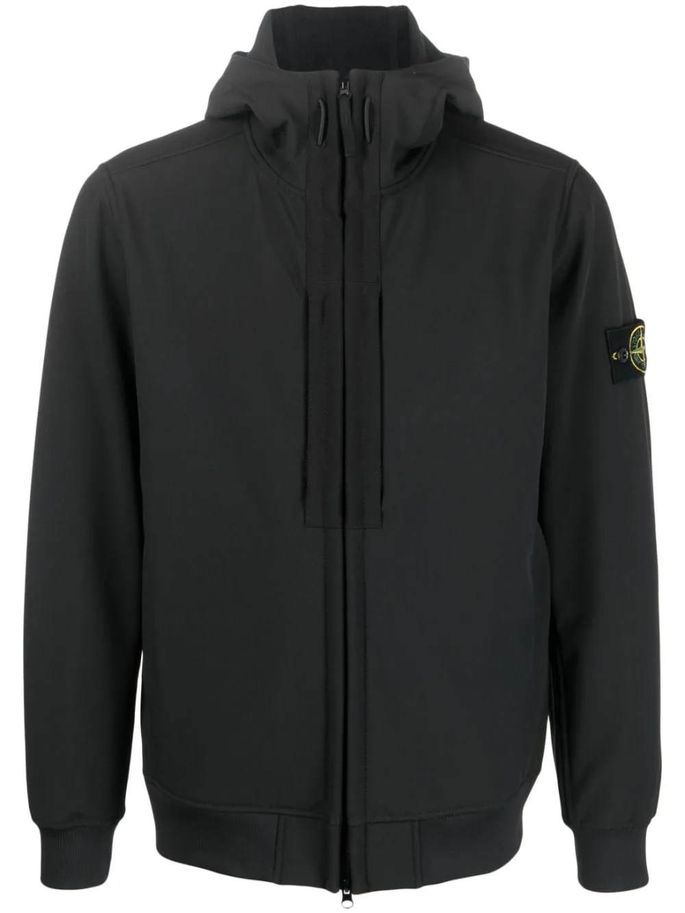 STONE ISLAND COMPASS-PATCH ZIP-UP HOODED JACKET