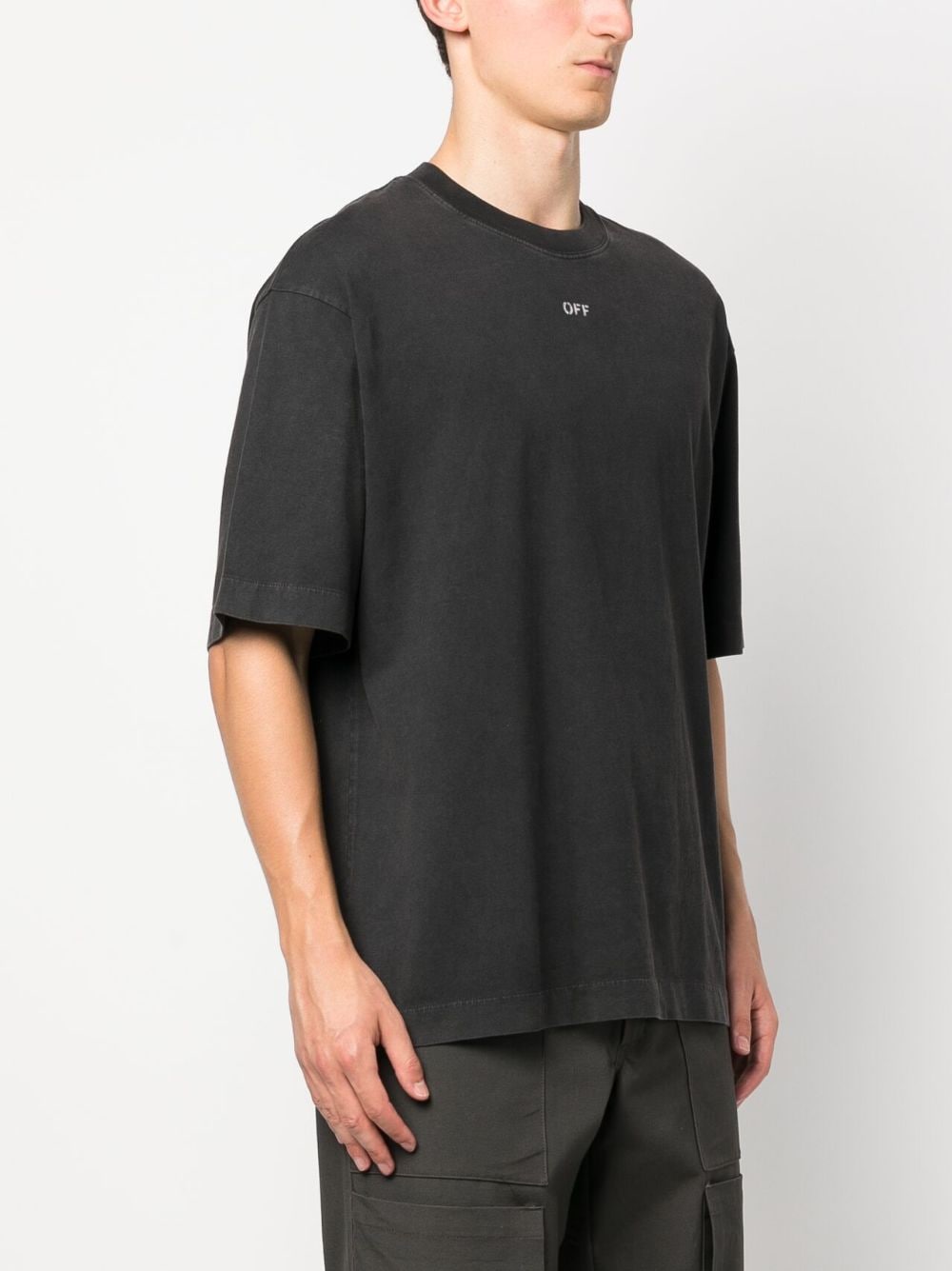 Shop Off-white People-print Cotton T-shirt In Schwarz