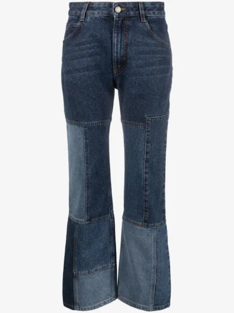 Chloé patchwork cropped flared jeans