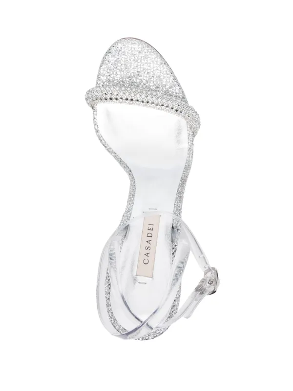 Casadei 90mm Blade Stratosphere Sandals | Silver | FARFETCH TR