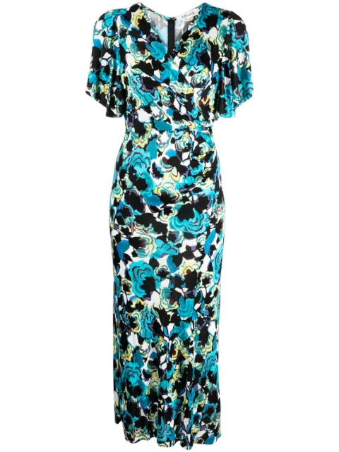 DVF Diane von Furstenberg floral-print V-neck midi dress