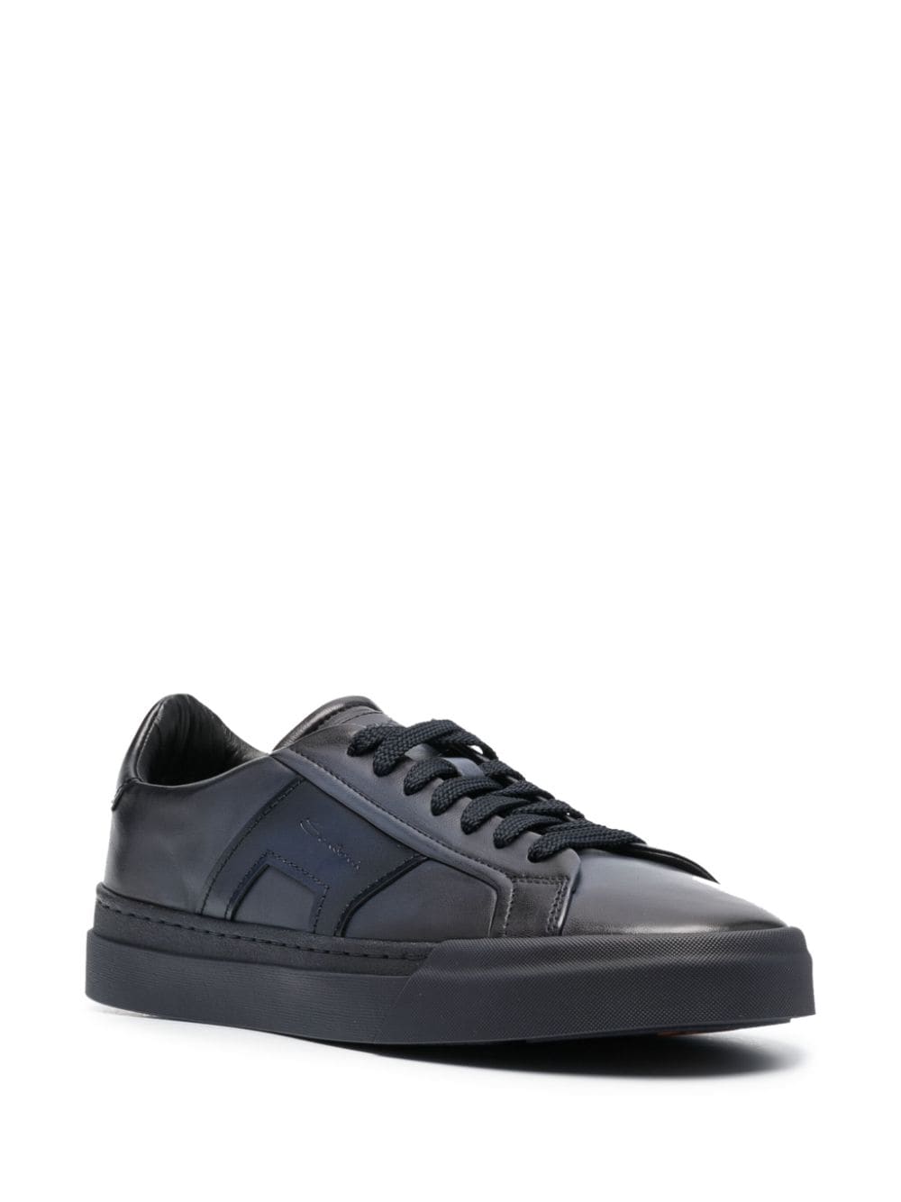 Santoni Double Buckle leather sneakers - Blauw