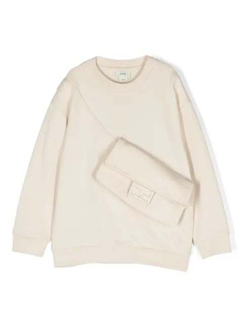 Fendi Kids logo-embossed flap-pocket sweatshirt