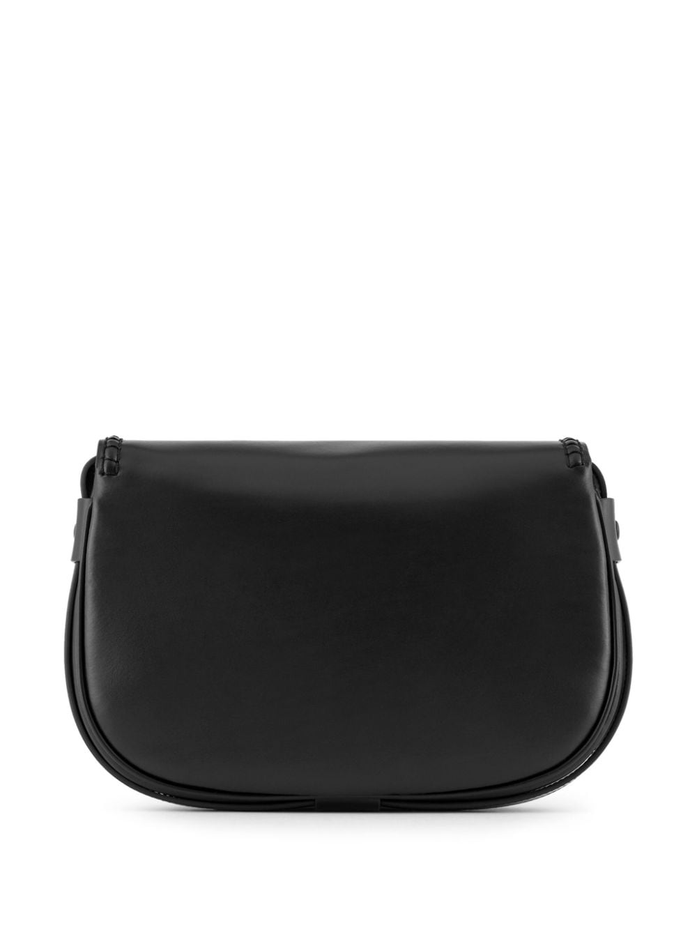 Shop Emporio Armani Debossed-logo Leather Mini Bag In Black