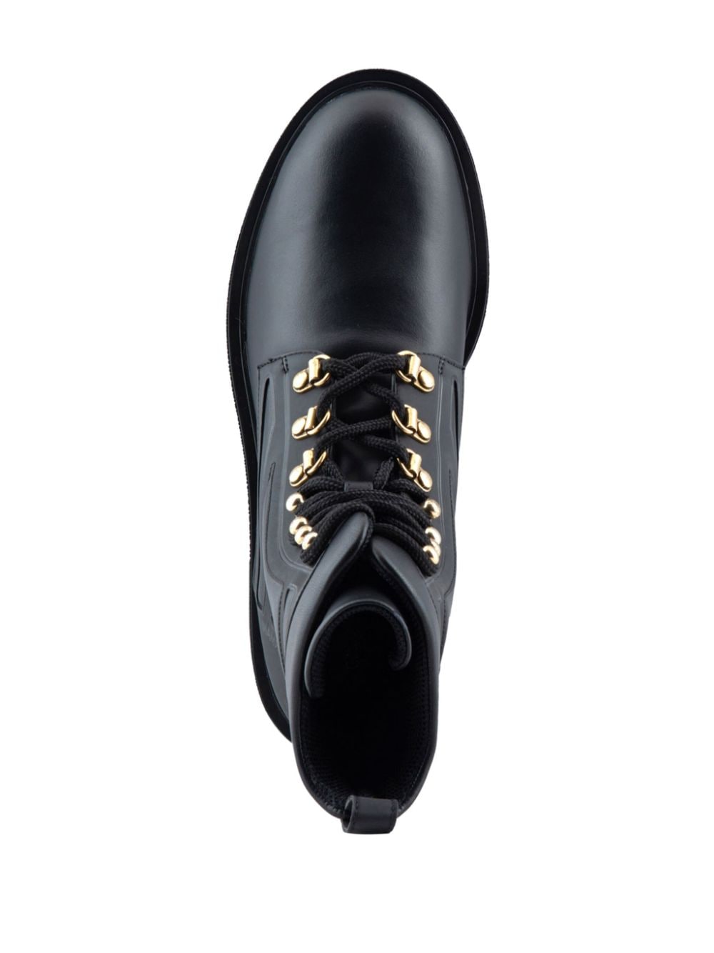 Emporio Armani lace-up leather boots Black