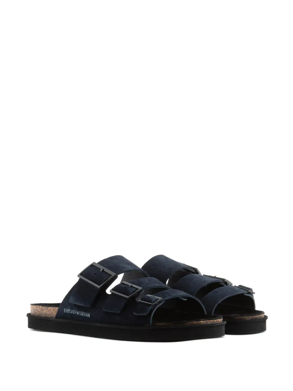 Emporio Armani Sandalen met logo-reliëf - Zwart
