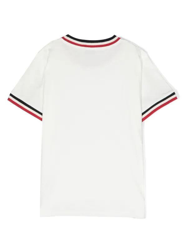 MONCLER ストライプコットンTシャツ Moncler Enfant ストライプ Tシャツ | ホワイト | FARFETCH JP