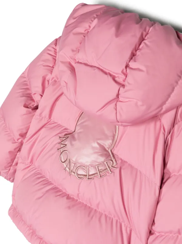Moncler Enfant logo-embroidered Padded Jacket Pink FARFETCH IN