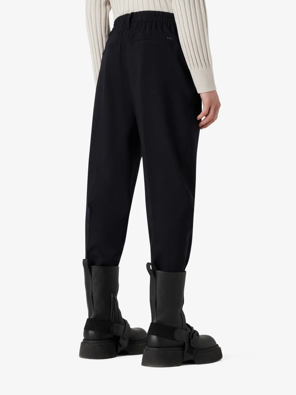 Emporio Armani pressed-crease tapered leg trousers Men