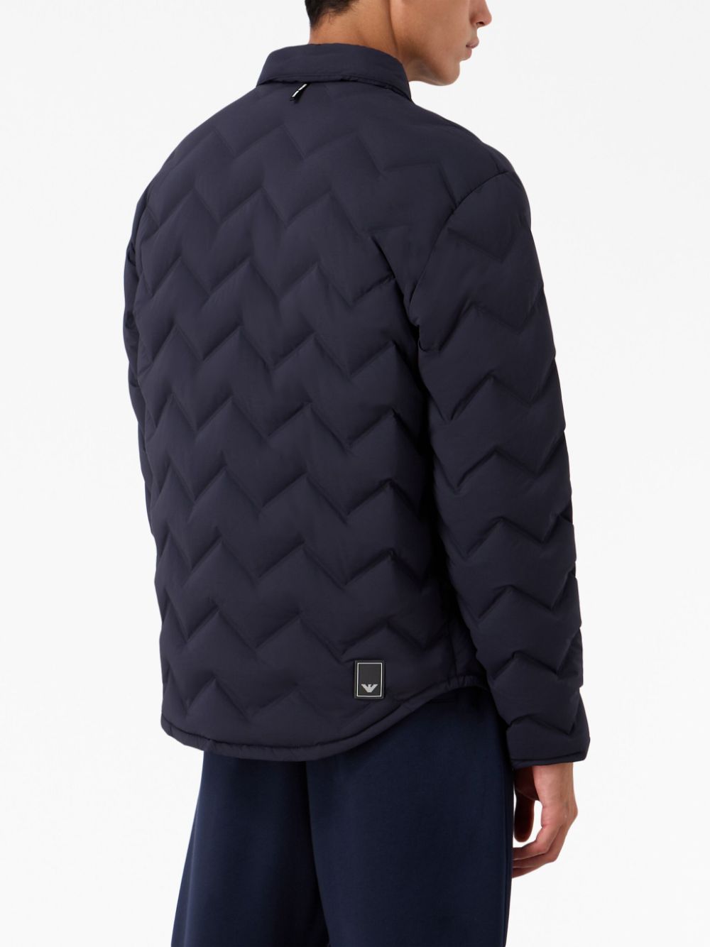 Emporio Armani logo-patch chevron-quilted down jacket Men